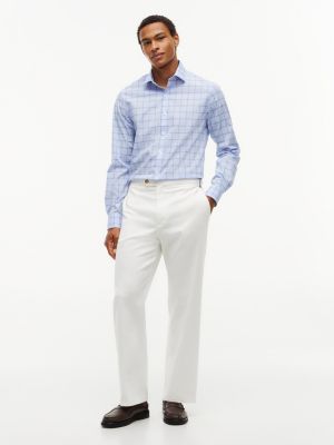 Мужские платья Tommy Hilfiger Slim Fit THFlex Plaid Dress Shirt — фото 2
