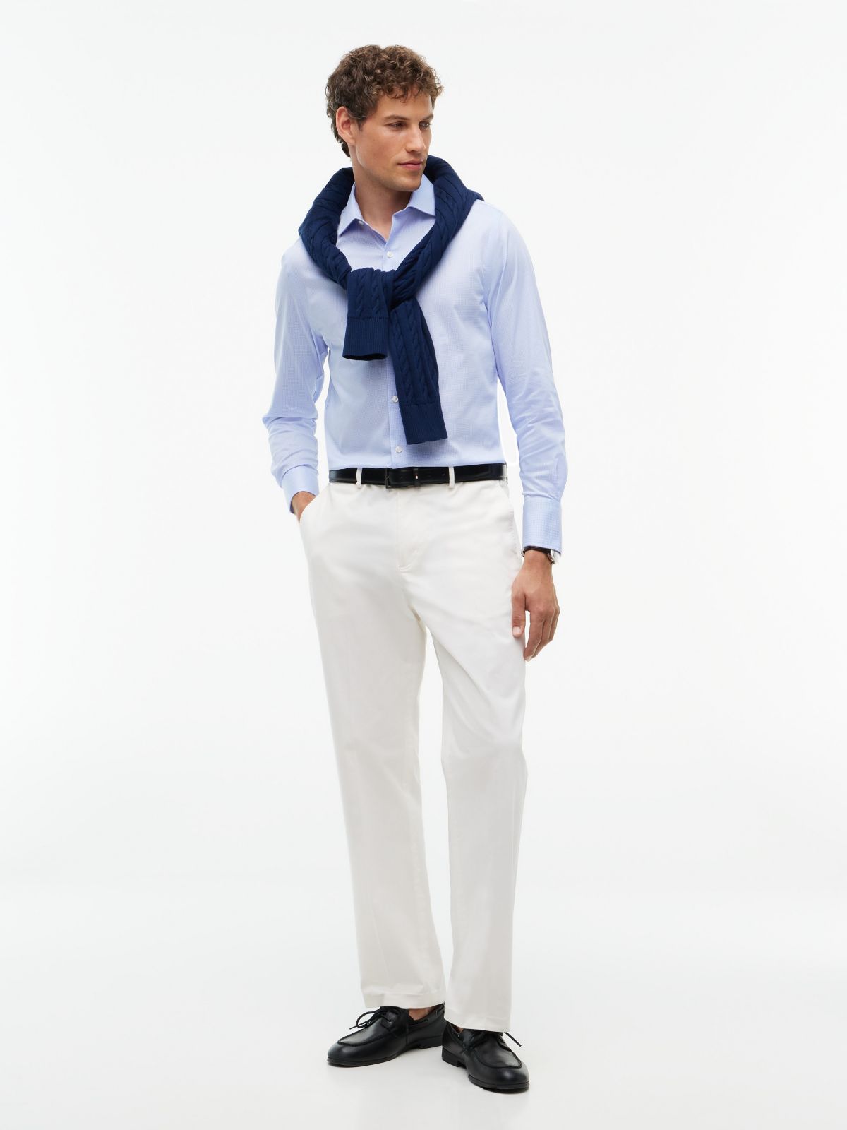 Slim Fit THFlex Geo Print Dress Shirt — Blue