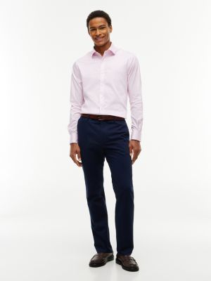 Мужская рубашка Tommy Hilfiger Regular Fit THFlex Dress Shirt, цвет: Розовый — фото 2
