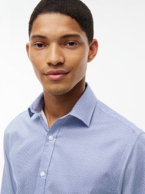 Мужские платья Tommy Hilfiger Slim Fit Geo Print THFlex Dress Shirt — фото 3