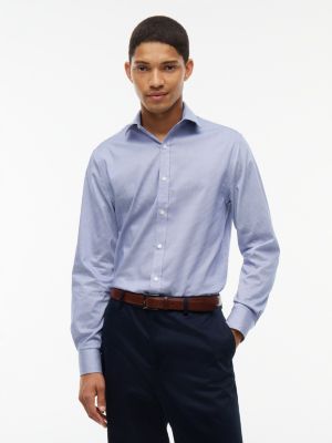 Slim Fit Geo Print THFlex Dress Shirt, Navy