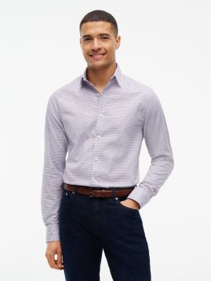 Slim Fit Check THFlex Dress Shirt, Burgundy