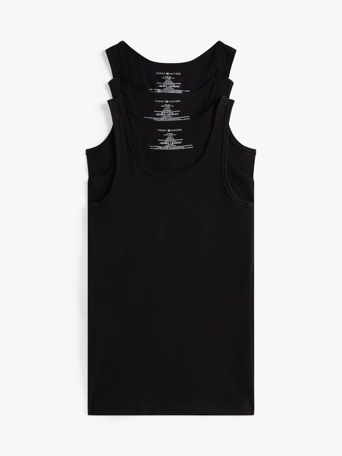Cotton Classics Tank Undershirt 3-Pack — Black