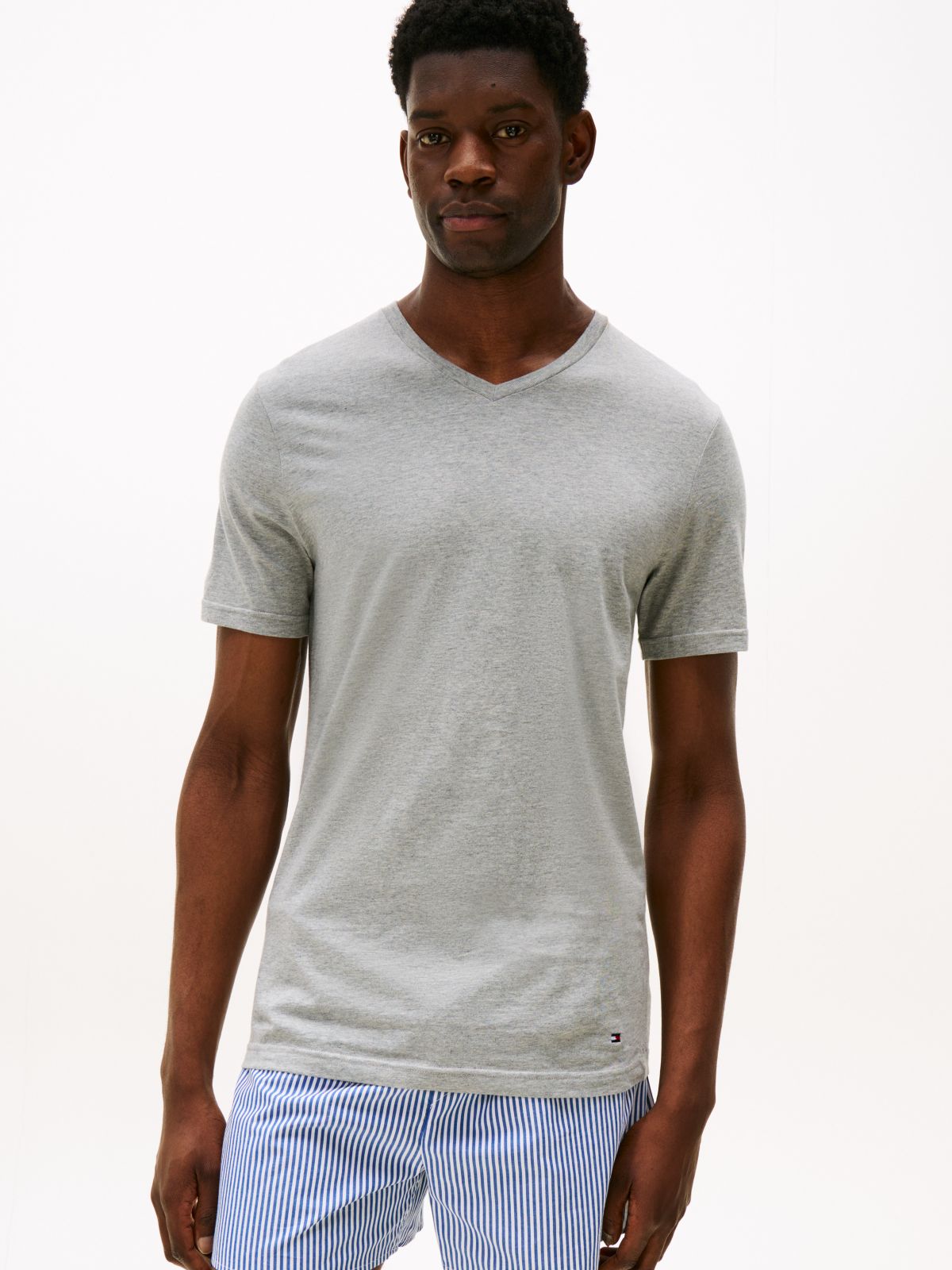 Cotton Classics V-Neck Undershirt 3-Pack — Storm