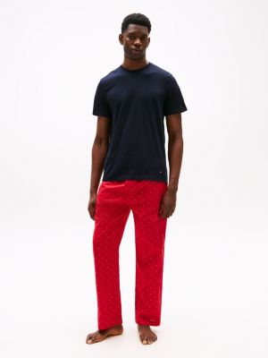 Flag Print Sleep Pant, Sultan Red