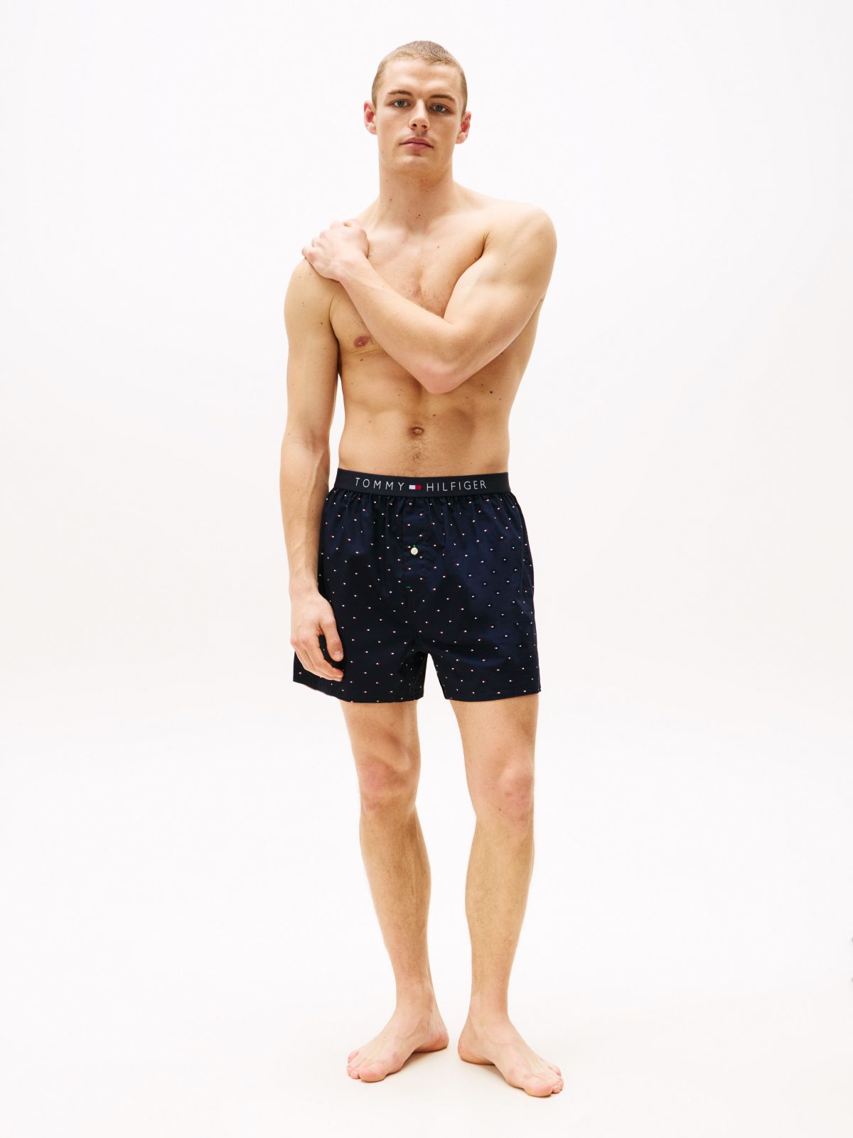 Allover Flag Print Woven Boxer — Sailor Navy