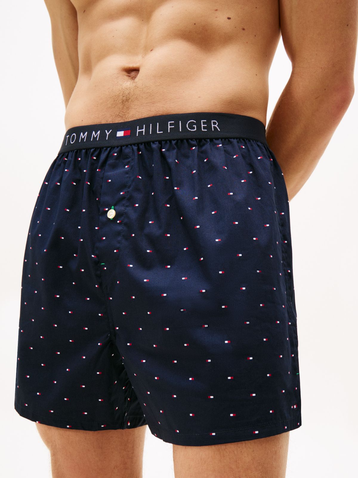 Allover Flag Print Woven Boxer — Sailor Navy