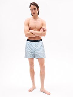 Allover Flag Print Woven Boxer — Ice 2