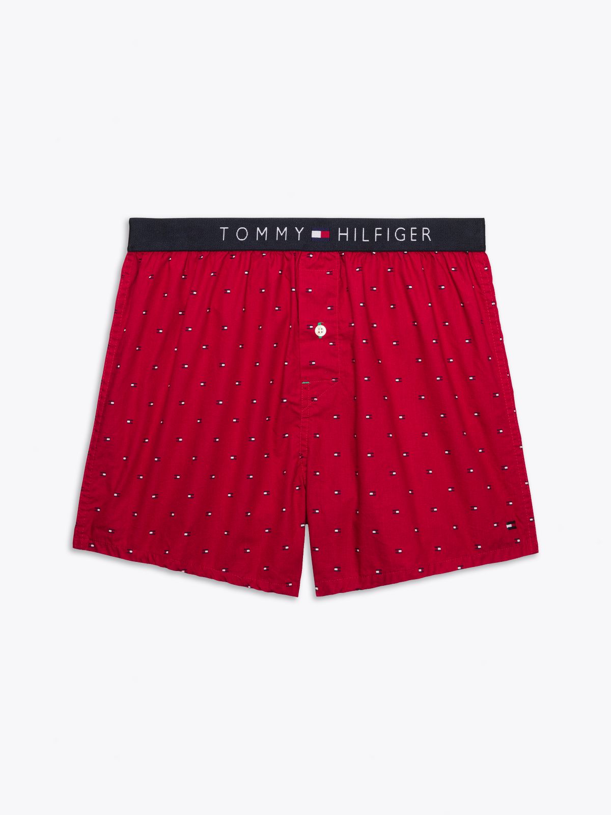 Allover Flag Print Woven Boxer — Mahogany