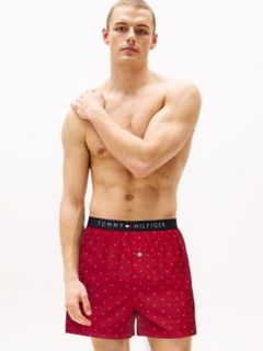 Allover Flag Print Woven Boxer — Mahogany 1