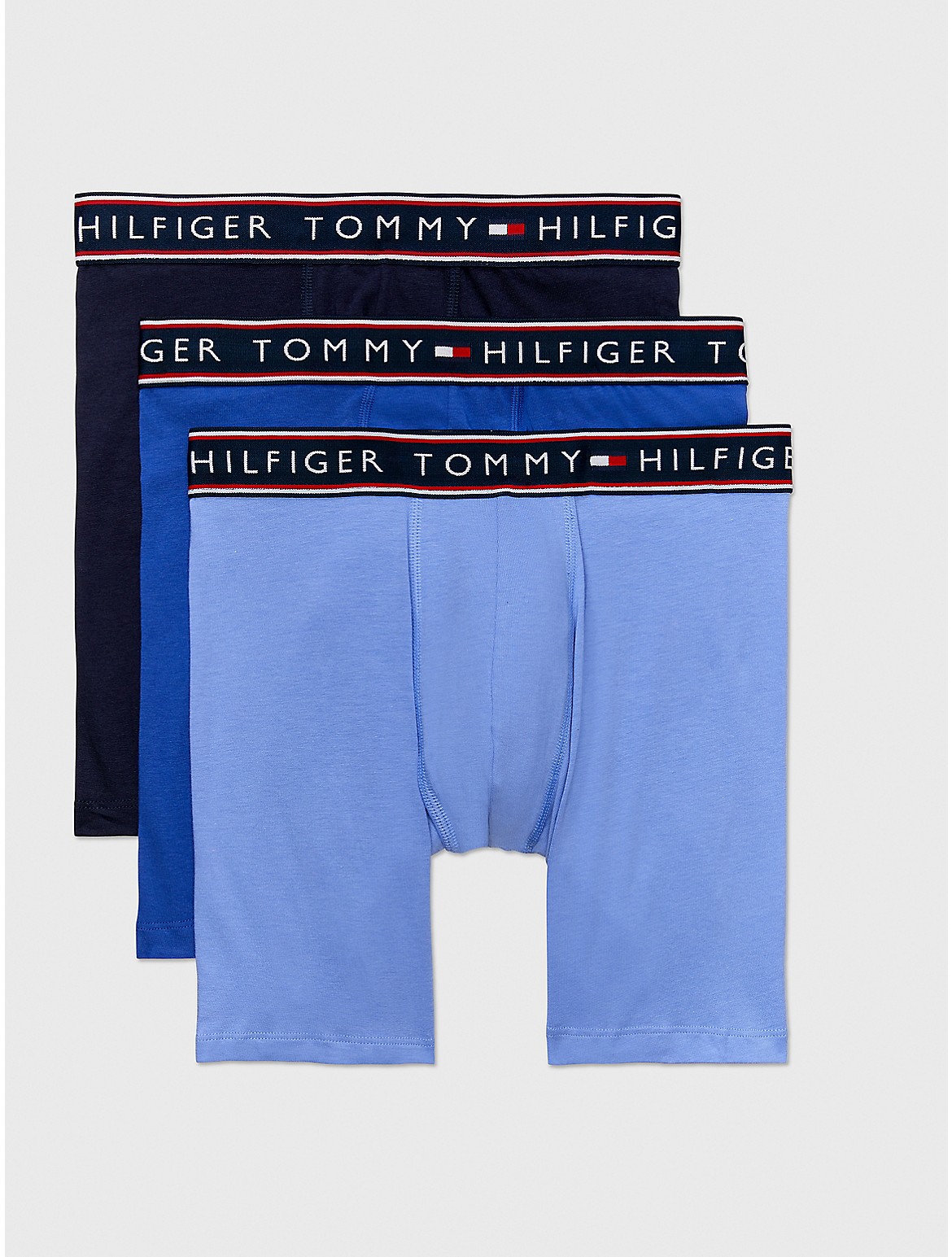 Tommy Hilfiger Men's Cotton Stretch Boxer Brief 3-Pack - Blue - L
