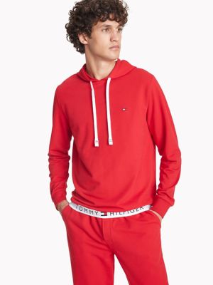 red tommy hilfiger hoodie men