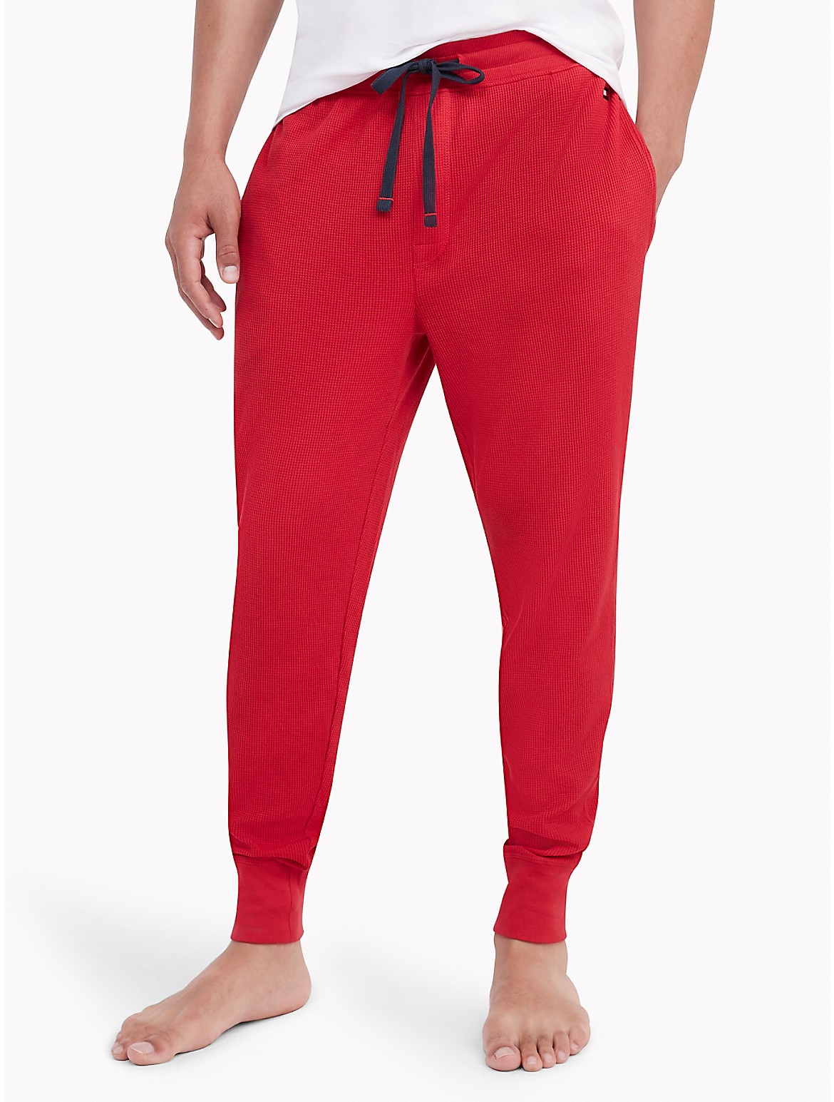 Tommy Hilfiger Thermal Drawstring Jogger In Red
