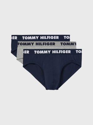 Tommy Hilfiger Boys' Brief Underwear (3-Pack), Scarlet/Navy/White