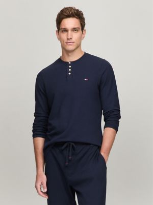 Thermal Sleep Henley, Dark Navy