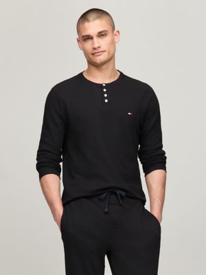 Thermal Sleep Henley, Black