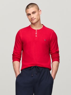 Thermal Sleep Henley, Red