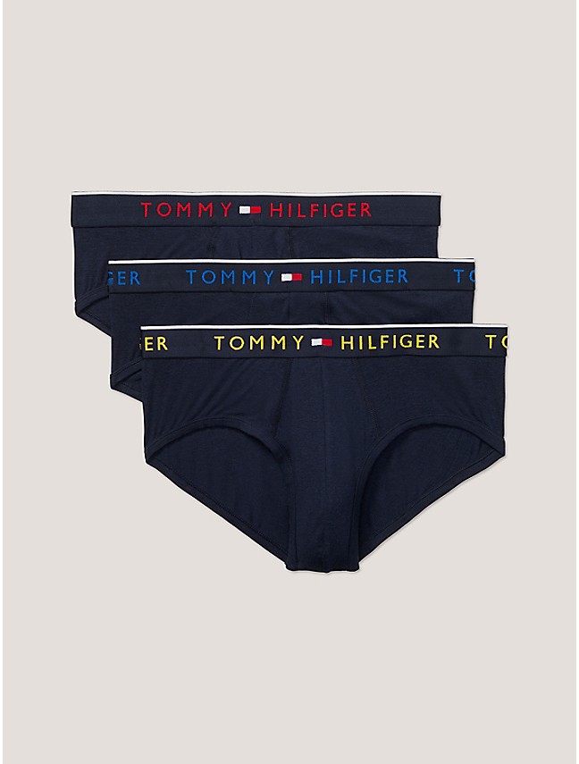 Tommy Hilfiger Four Pack Classic Cotton Briefs Underwear 4 Red White Navy  Blue