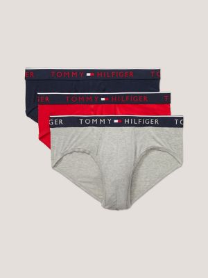 Tommy Hilfiger Cotton Bikini 3 Pack In Navy/Red/Grey