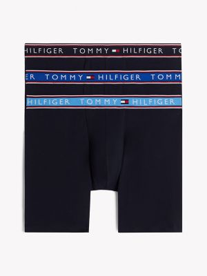 Cotton Stretch Boxer Brief 3-Pack, Blue Multi