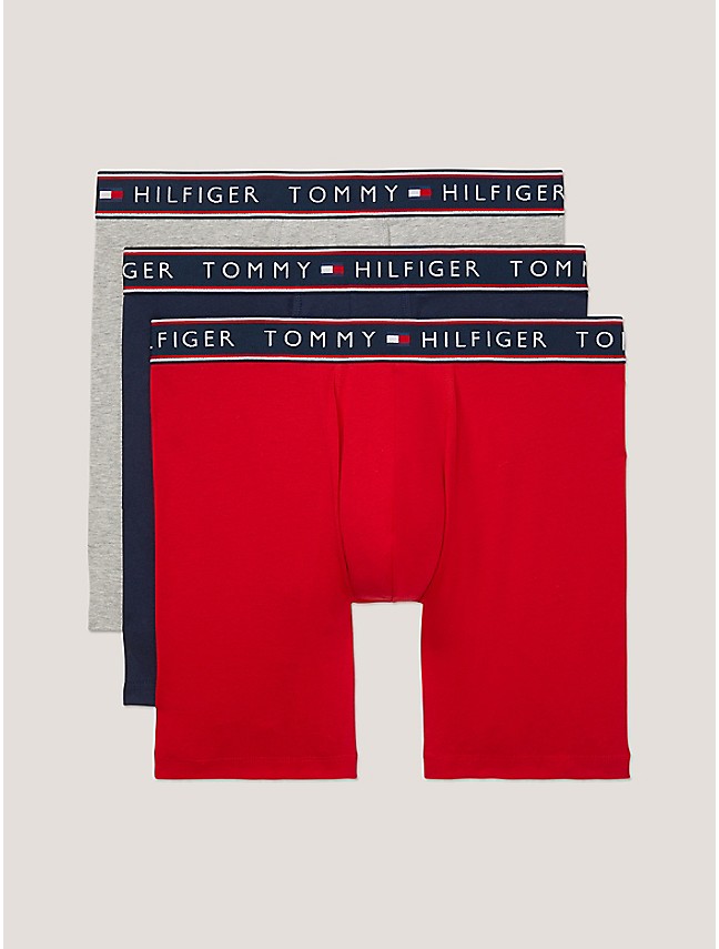 Tommy Hilfiger Men's Cotton Stretch Trunks 3-Pack - Blue