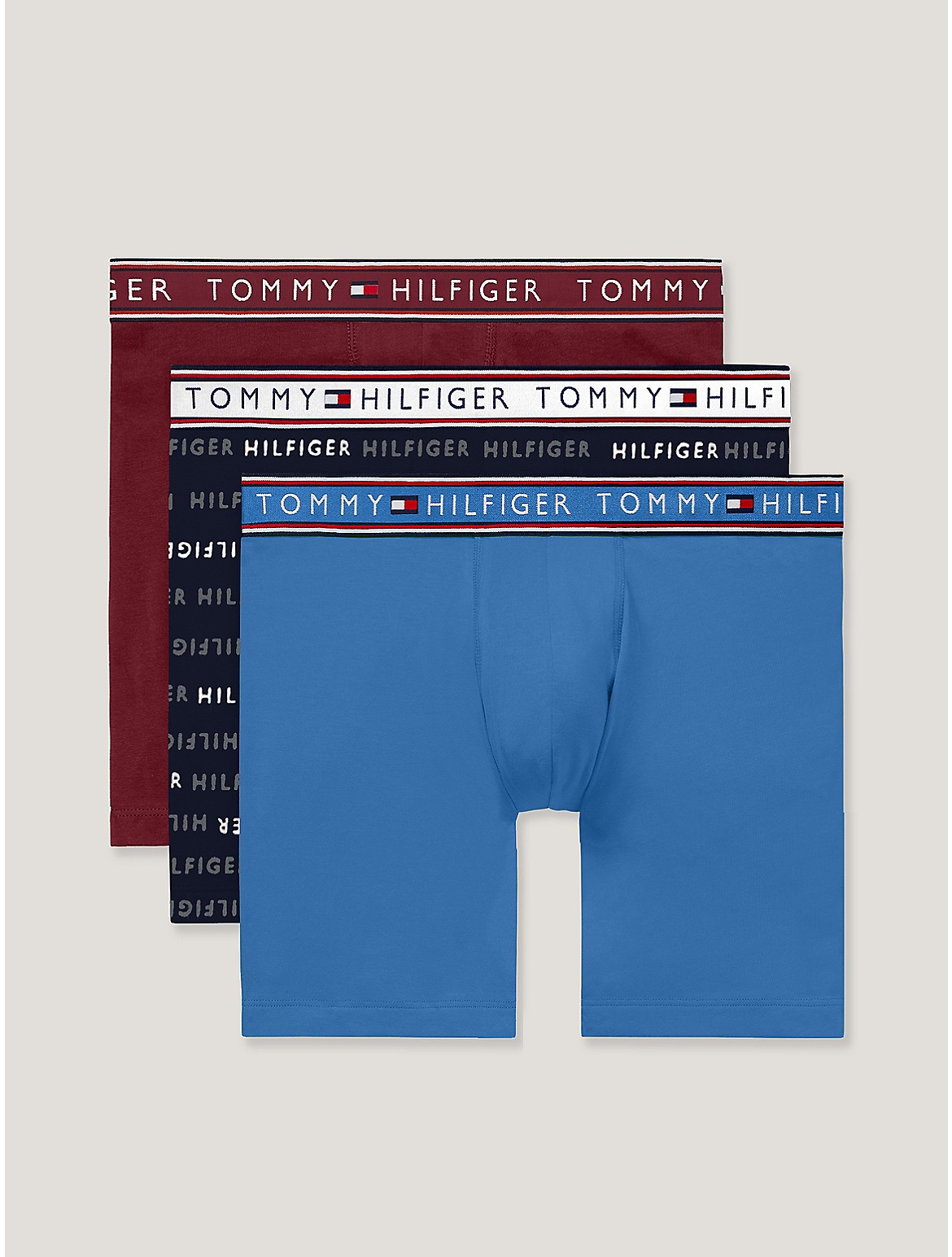 Shop Tommy Hilfiger Cotton Stretch Boxer Brief 3 In Lead