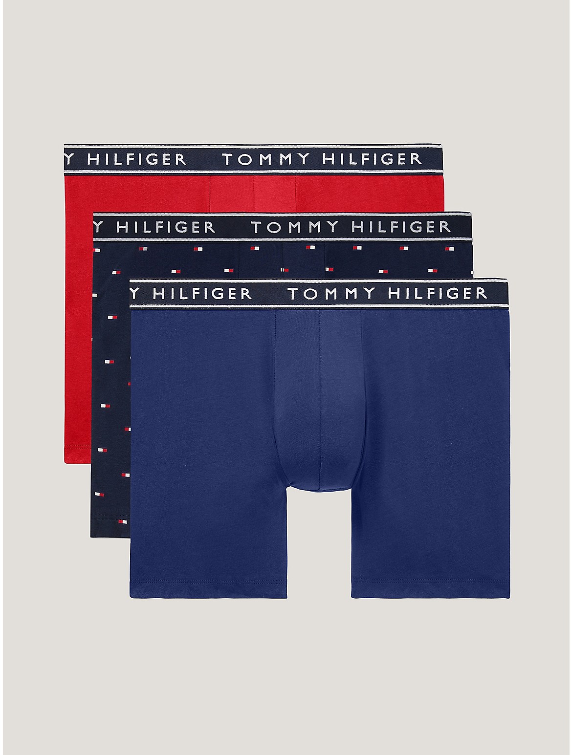 Tommy Hilfiger Men's Cotton Stretch Boxer Brief 3-Pack - Blue - XL