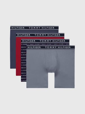 Tommy Hilfiger L81701 Mens Blue Cotton Classics 4-Pack Woven Boxers Size  Small