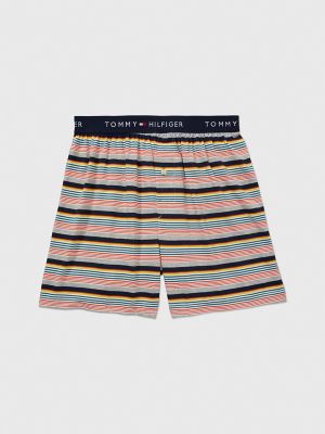 Knit Boxer, Grey Heather Navy Multi Stripe
