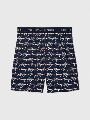 Knit Boxer, Navy Blazer Logo Print