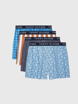 TOMMY HILFIGER Woven boxer shorts in gray/ white