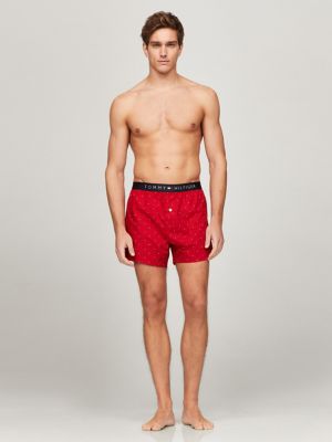 Slim Fit Fashion Woven Boxer, Mahogany