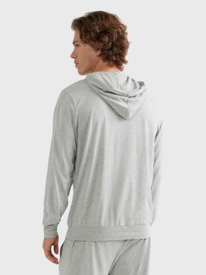 Men's Tommy Hilfiger 09T3212 Cotton Classics Lightweight Pull Over Hoodie  (Grey Heather XL)