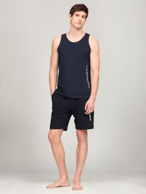 Logo Stripe Sleep Tank, Navy
