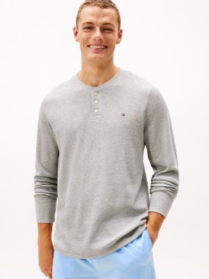 Thermal Henley, Grey Heather