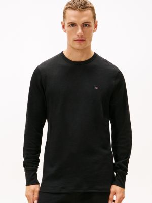 Long-Sleeve Thermal Sleep Shirt, Black