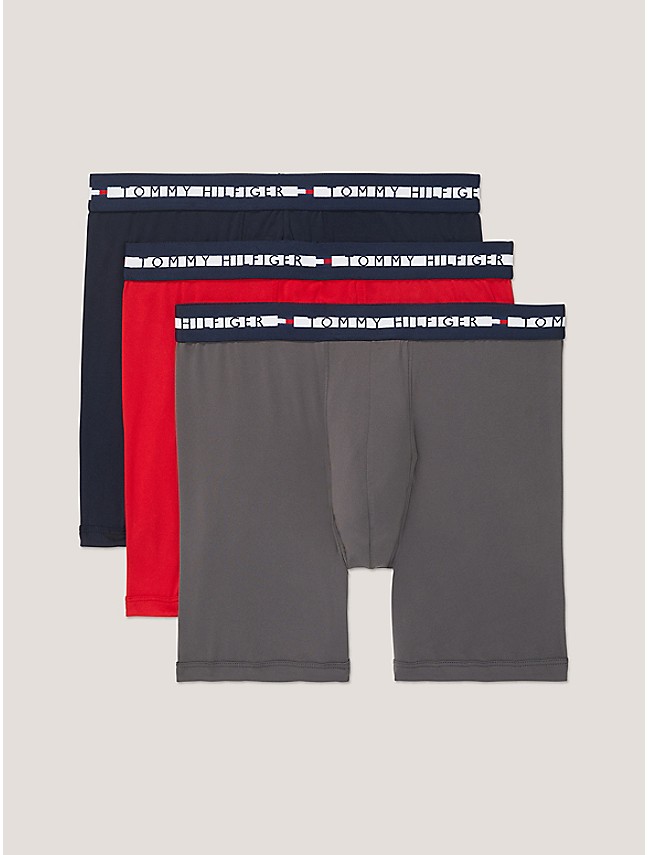 Tommy Hilfiger Men's Cotton Classics Boxer Brief - Size XL/Blue and Gray