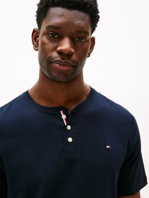 Sueded Jersey Henley Sleep Shirt, Navy