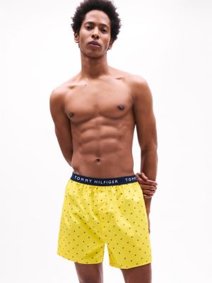 Tommy Logo Woven Boxer 3-Pack, Canary