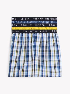 Tommy Logo Woven Boxer 3-Pack, Canary