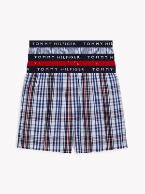 Tommy Logo Woven Boxer 3-Pack, Rouge