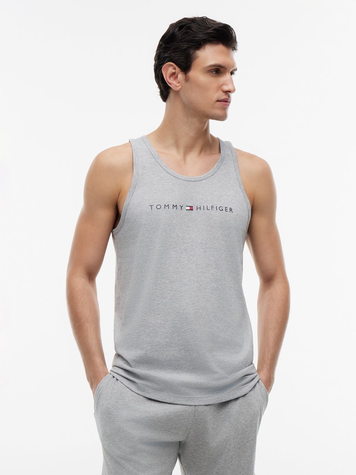 Hilfiger Logo Sleep Tank Top — Grey Heather