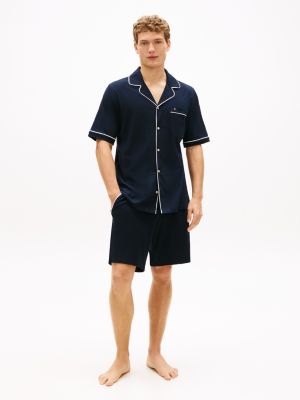 Short-Sleeve Shirt & Short Sleep Set, Navy