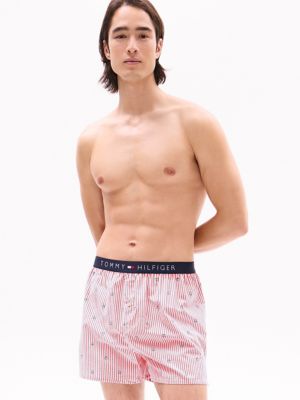 Logo Waistband Woven Boxer, Cerise