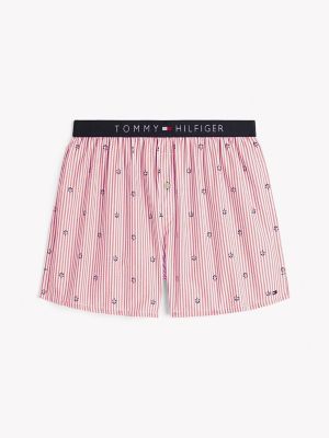 Logo Waistband Woven Boxer, Cerise
