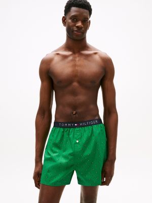 Logo Waistband Woven Boxer, Palm