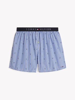Logo Waistband Woven Boxer, Sea