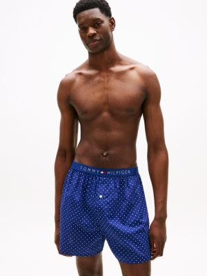 Logo Waistband Woven Boxer, Pond