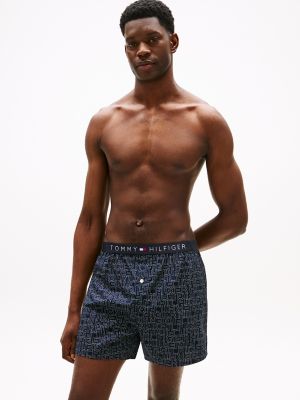 Logo Waistband Woven Boxer, Lead