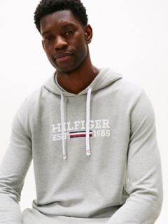 Hilfiger Logo Pique Sleep Hoodie — Grey Heather 2